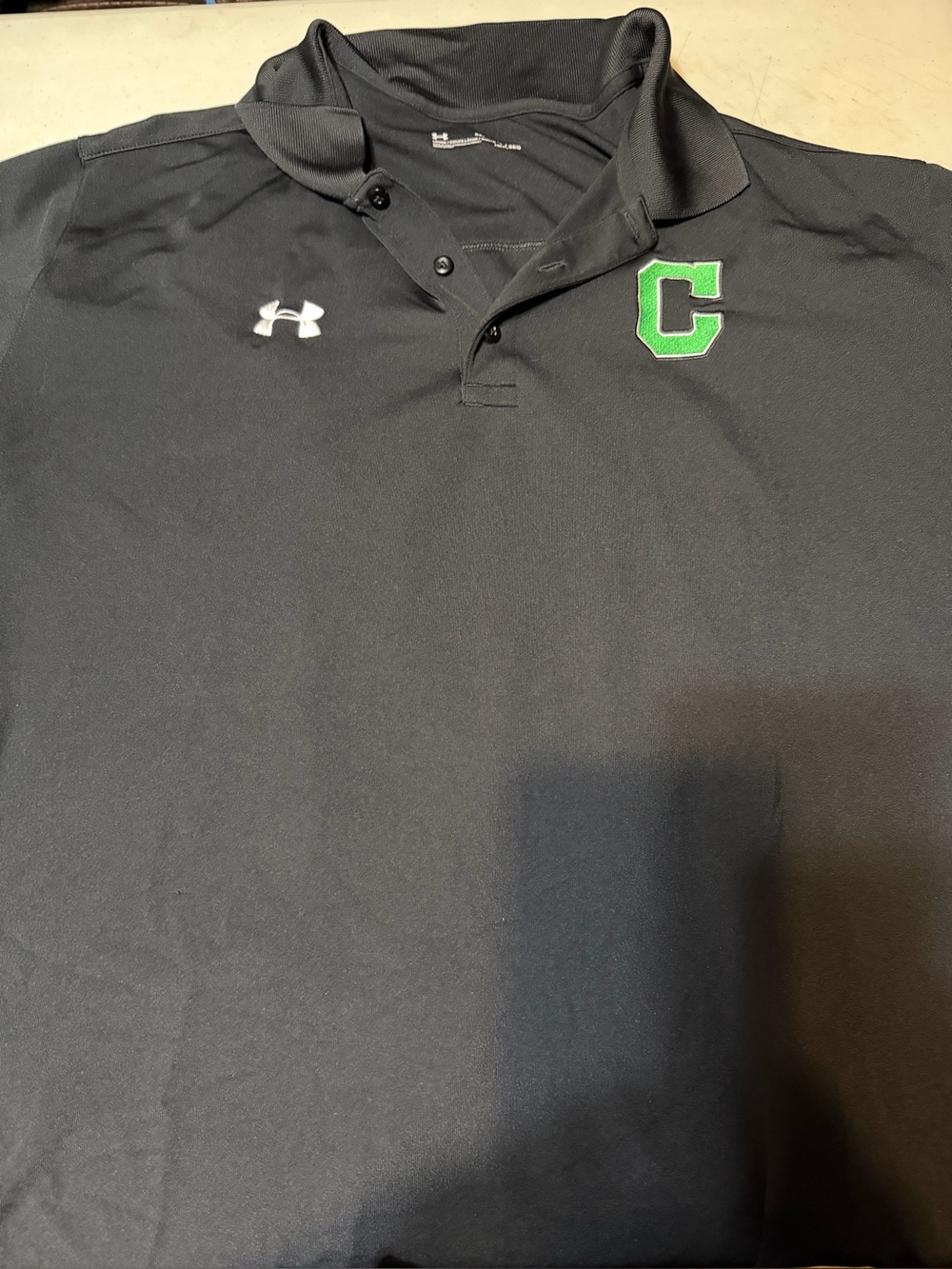 Under Armour Black Polo with Green 'C' Patch